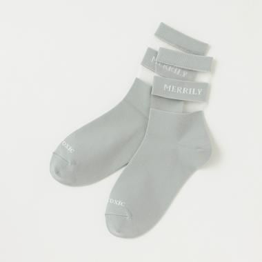 ライン透けソックス