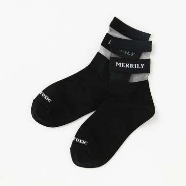 ライン透けソックス