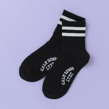 2本ラインクルーソックス