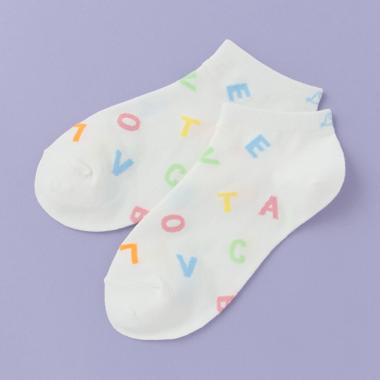 イニシャル総柄スニーカー丈ソックス