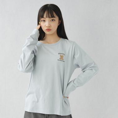 ゆるキャラ刺しゅうロゴ長袖Tシャツ