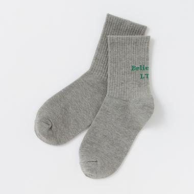 バックロゴクルーソックス