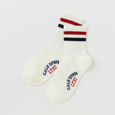 2本ラインラインクルーソックス