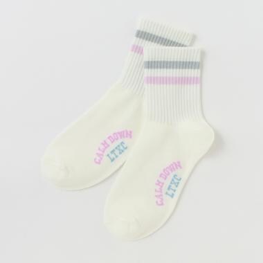 2本ラインラインクルーソックス