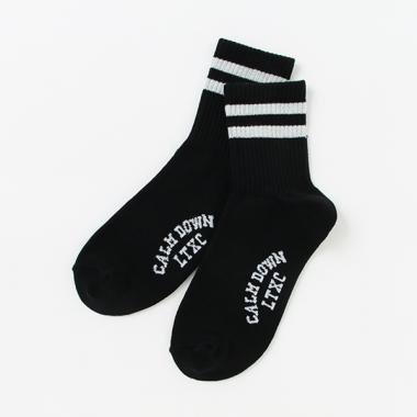 2本ラインラインクルーソックス