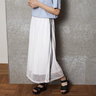 【LTXC】ラインメッシュロングスカート