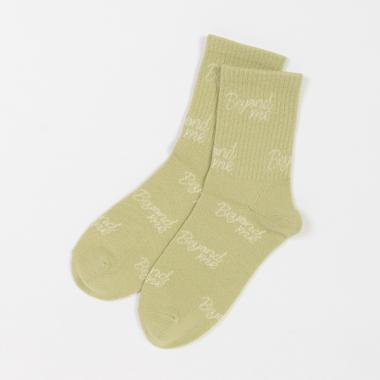 ロゴ総柄リブクルー