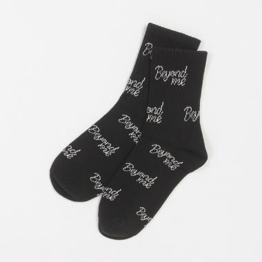 ロゴ総柄リブクルー