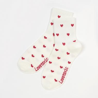 ハート柄クルーソックス