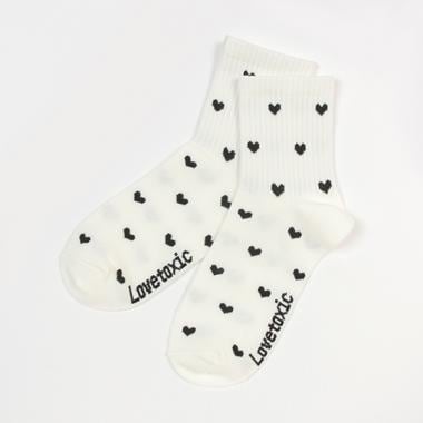 ハート柄クルーソックス
