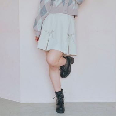 リボンボックスプリーツスカート