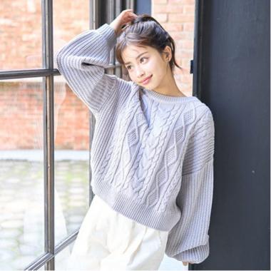【GOODPRICE】ケーブルニットプルオーバー