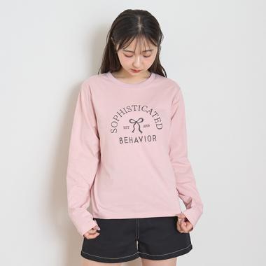 【GOODPRICE】リボン刺しゅう長袖Tシャツ