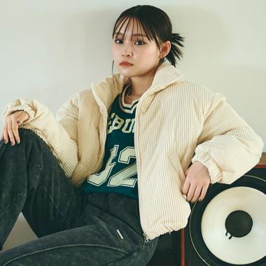 コーデュロイ中綿ブルゾン