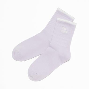 刺繍リブクルーソックス