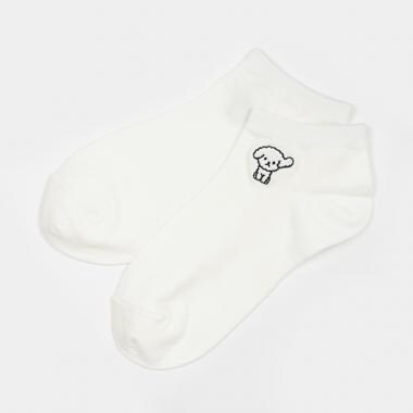 ワンポ刺しゅうスニーカー丈ソックス