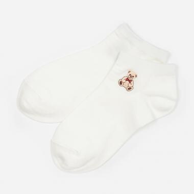 ワンポ刺しゅうスニーカー丈ソックス