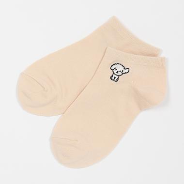 ワンポ刺しゅうスニーカー丈ソックス