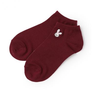 ワンポ刺しゅうスニーカー丈ソックス