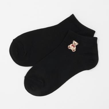 ワンポ刺しゅうスニーカー丈ソックス