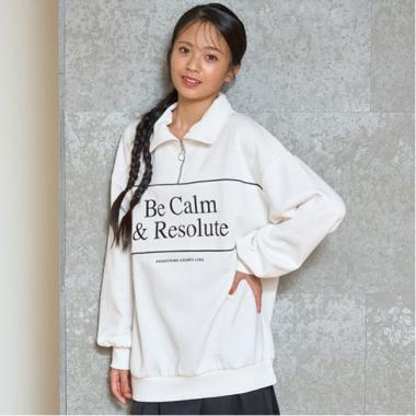 【LTXC】裏起毛ルーズハーフジップ