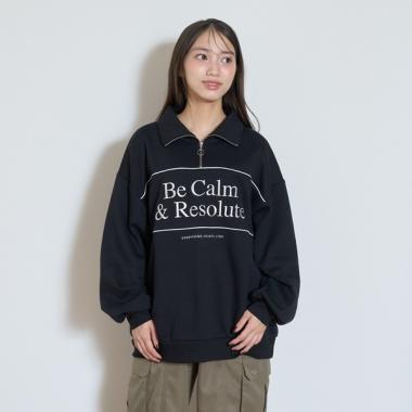 【LTXC】裏起毛ルーズハーフジップ