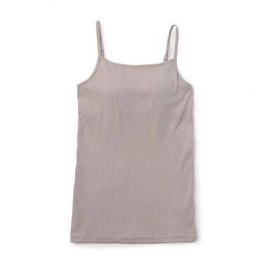 【ベーシック】【綿100％】パッドつきキャミソール