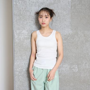 【ベーシック】【綿100％】パッドつきタンクトップ