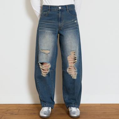 【LTXC】バレルレッグダメージデニム