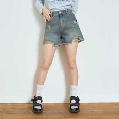 【LTXC】ダメージデニムショートパンツ