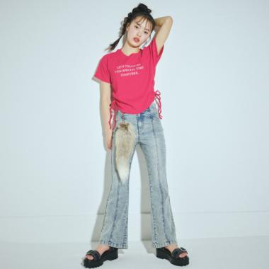 【接触冷感/ひんやり】スタイルアップフレアデニム