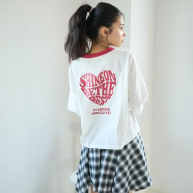 【GOODPRICE】ハートバイカラー長袖Tシャツ