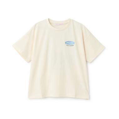 【7days/綿100％】バックガールイラスト半袖Tシャツ