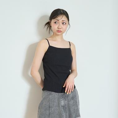【ベーシック】【綿100％】テレコキャミソール
