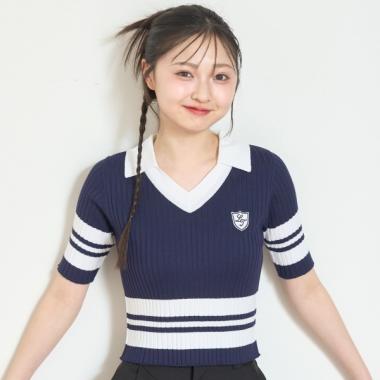 【アラエル】半袖ポロニット