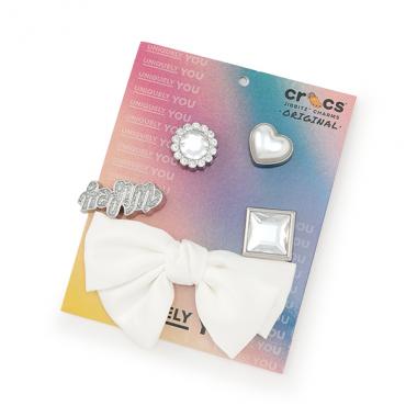 【crocs】ジビッツ パール/リボン