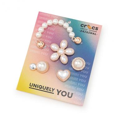 【crocs】ジビッツ パール/リボン