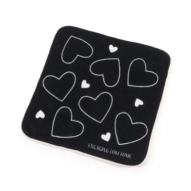 【綿100％】ハート柄ハンドタオル