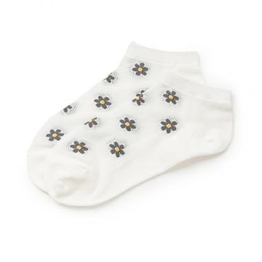 フラワーメッシュスニーカー丈ソックス