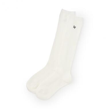 【BS】ワンポイント刺繍リブハイソックス