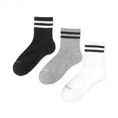 【ベーシック】3足セットクルーソックス
