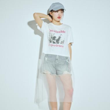 チュールレイヤードTシャツ