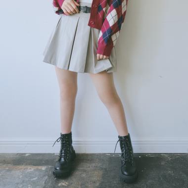【GOODPRICE】【イージーケア】ベルトつきプリーツスカート
