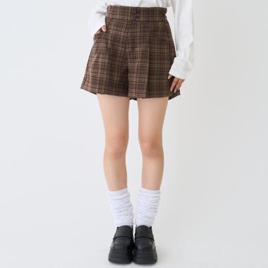 【起毛】美脚見えタックフレアキュロット