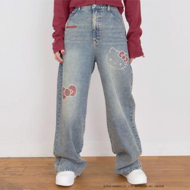 【サンリオキャラクターズ】デニムワイドパンツ