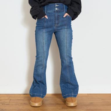 【起毛】【ストレッチ】スタイルアップフレアデニム