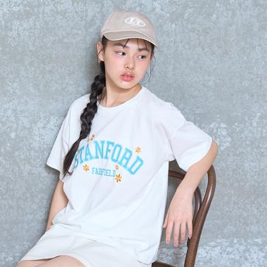 【GOODPRICE】【綿100％】フラワーカレッジTシャツ