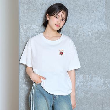 【GOODPRICE】【綿100％】ベアー刺しゅうTシャツ