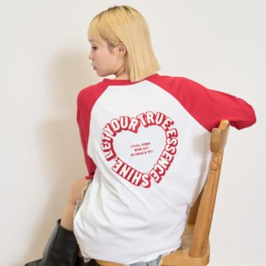 ハートラグランルーズ長袖Tシャツ