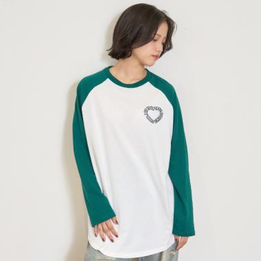 ハートラグランルーズ長袖Tシャツ
